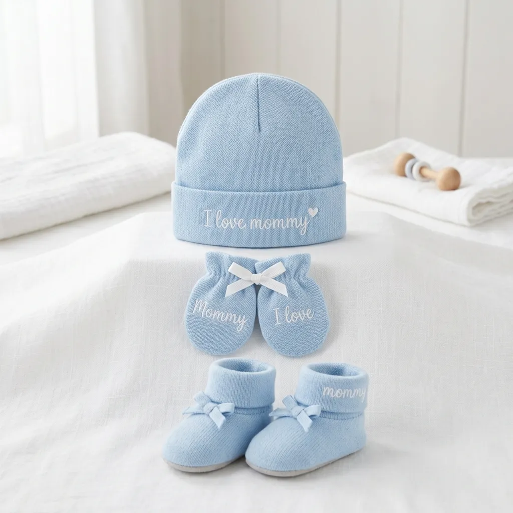Touca Luvas Pantufas Enxoval Recém-Nascido